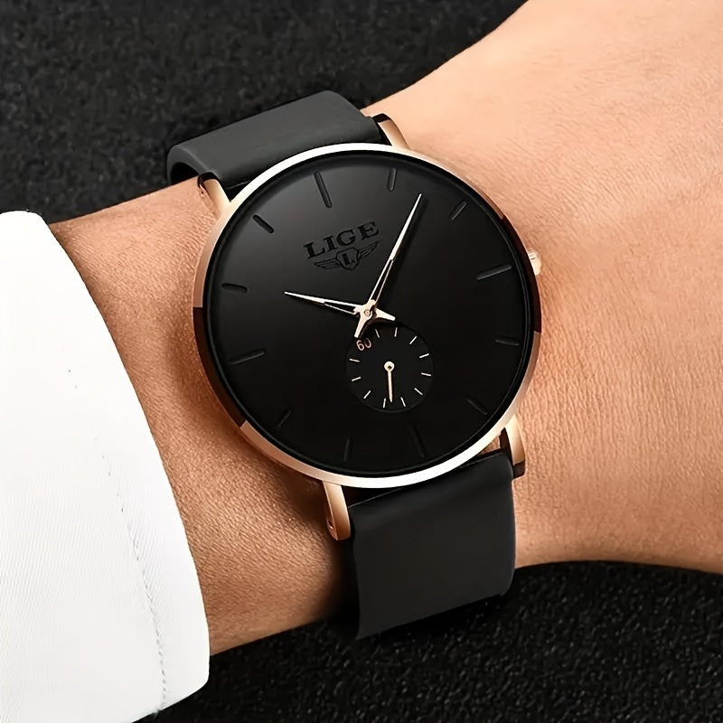 Ultra-Thin Men's Watch With Silicone Strap