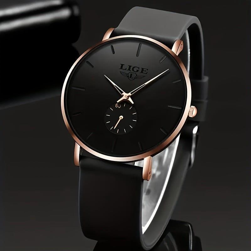 Ultra-Thin Men's Watch With Silicone Strap