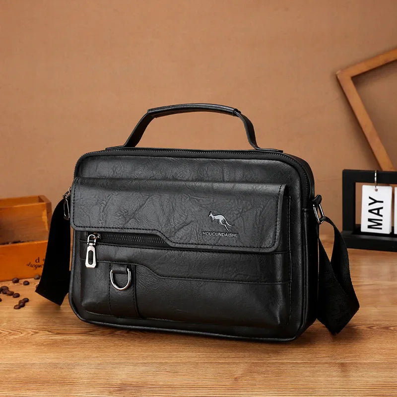 men's luxury kangaroo leather shoulder bag