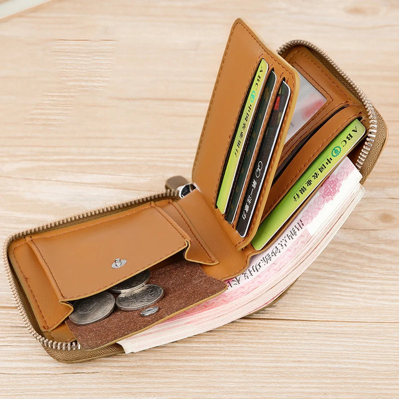 Men's Leather Wallet With Zipper