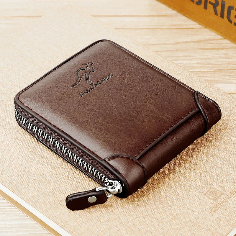 Men's Leather Wallet With Zipper
