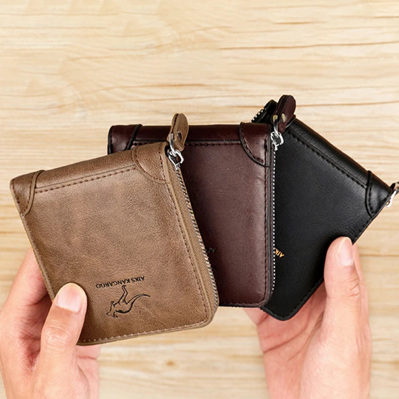 Men's Leather Wallet With Zipper