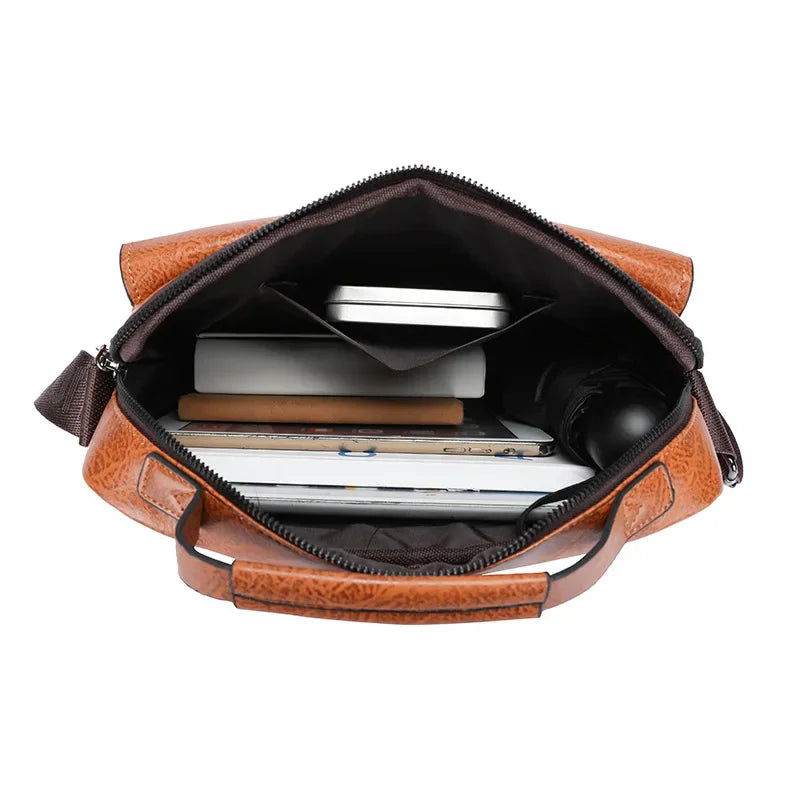 men's luxury kangaroo leather shoulder bag