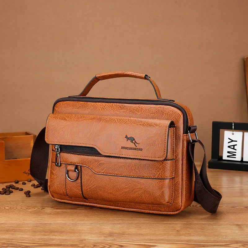 men's luxury kangaroo leather shoulder bag