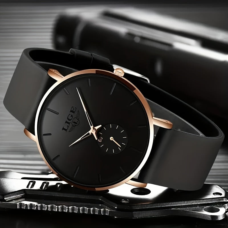 Ultra-Thin Men's Watch With Silicone Strap